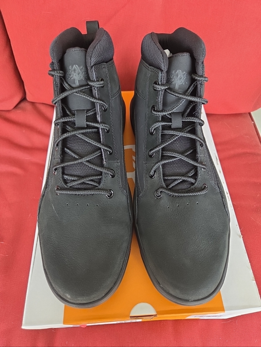 NIB Timberland Mens 12M Allston Mid Lace Sneaker Black Nubuck Shoes